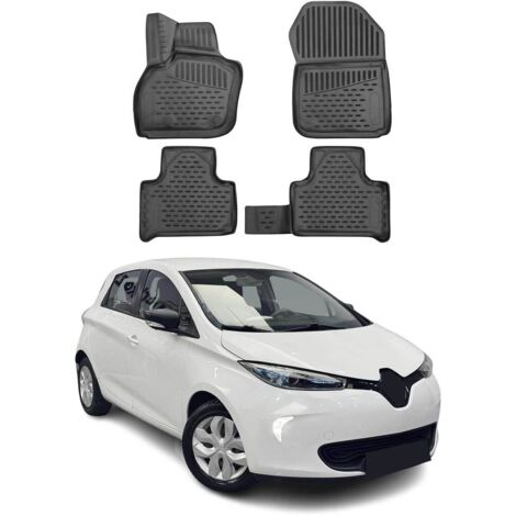 OMAC Tapis de Sol pour Renault Zoe 2012-2021 sur Mesure en Caoutchouc Noir