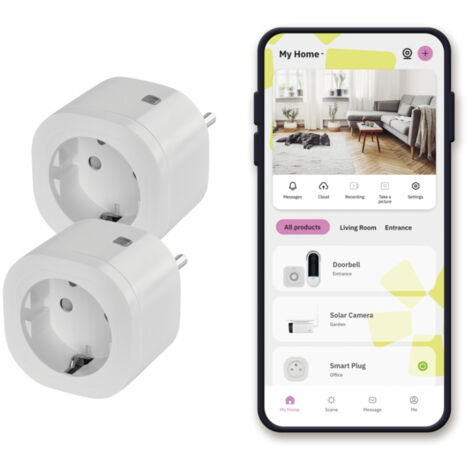 OMAJIN by Netatmo set 2 Prese Intelligenti con timer, monitoraggio consumo, controllo remoto, spegnimento ritardato, risparmio energetico, Wi-Fi/Bluetooth, 16A/3680W, OSP-SK-01-EC