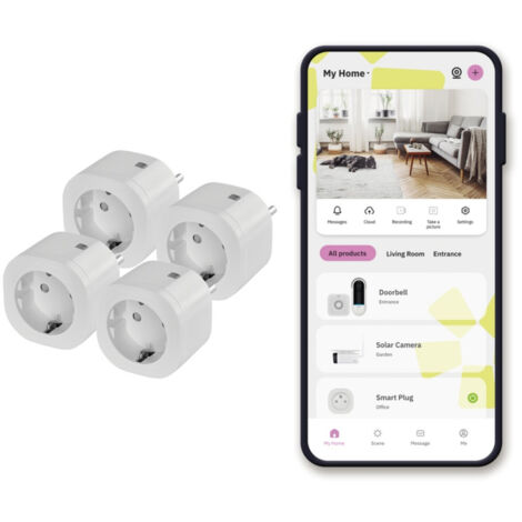 OMAJIN by Netatmo set 4 Prese Intelligenti con timer, monitoraggio consumo, controllo remoto, spegnimento ritardato, risparmio energetico, Wi-Fi/Bluetooth, 16A/3680W, OSP-SK-01-EC