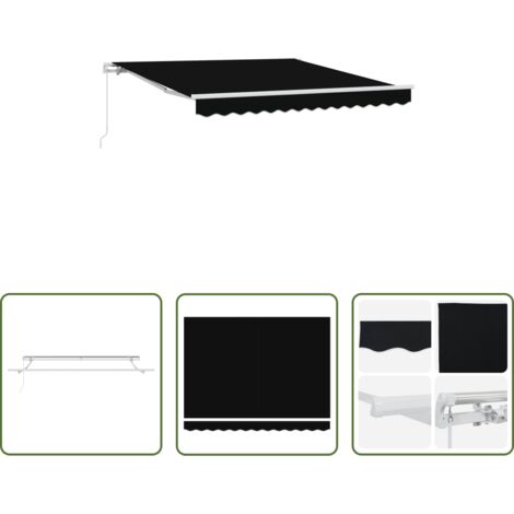 Ombra all'aperto -  Tenda da Sole Nero 300 x 250 x 165 cm Poliestere
