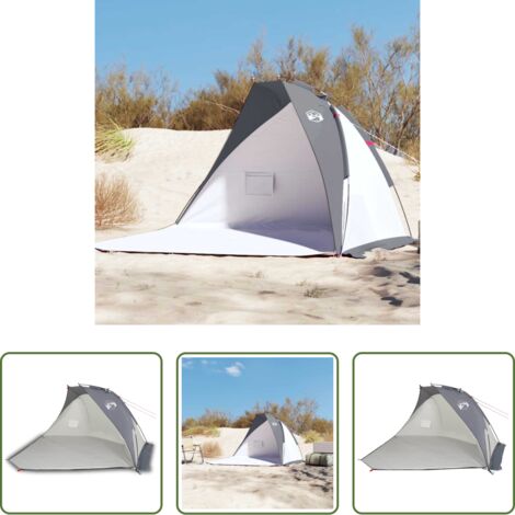 Ombra da spiaggia -  Tenda da Spiaggia Grigia 268x223x125 cm in Poliestere 185T