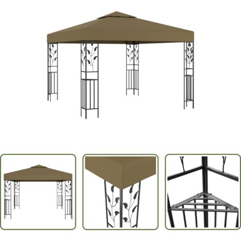 Ombra esterna -  Gazebo 3x3 m Grigio Talpa 180 g/m²
