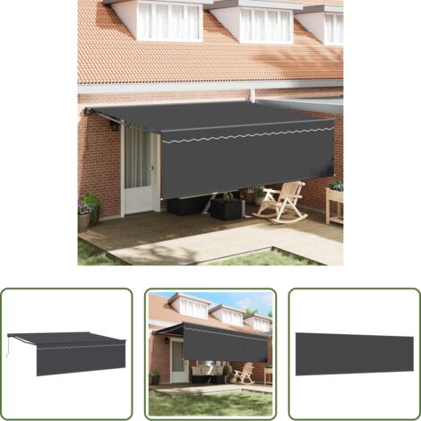 Ombra esterna -  Tenda Retrattile Antracite 450 × 300 cm Poliestere e Alluminio