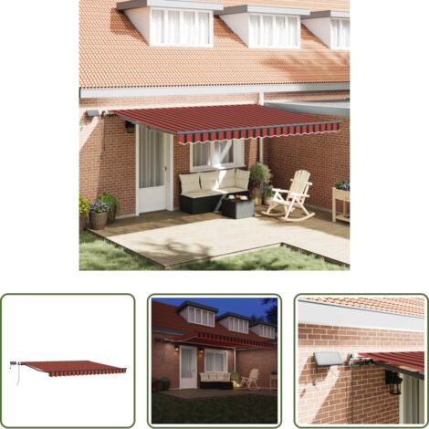 Ombra esterna -  Tenda Retrattile arancione e marrone 450 ×350 cm Tessuto