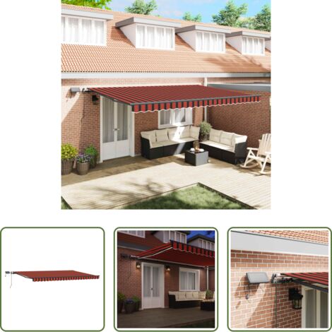Ombra esterna -  Tenda Retrattile arancione e marrone 500 ×300 cm Tessuto