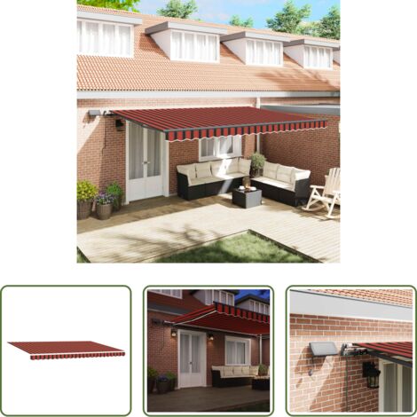 Ombra esterna -  Tenda Retrattile arancione e marrone 500 ×350 cm Tessuto