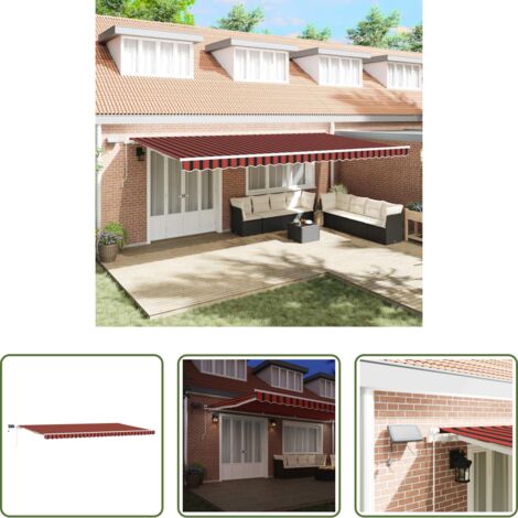 Ombra esterna -  Tenda Retrattile arancione e marrone 600 × 300 cm