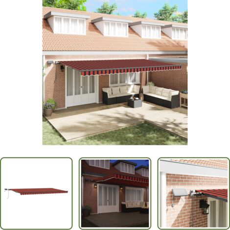 Ombra esterna -  Tenda Retrattile arancione e marrone 600 ×300 cm Tessuto