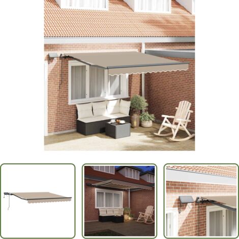 Ombra esterna -  Tenda Retrattile Beige 350 x 250 cm Tessuto