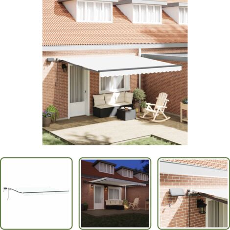 Ombra esterna -  Tenda Retrattile Bianco 400 ×300 cm Tessuto