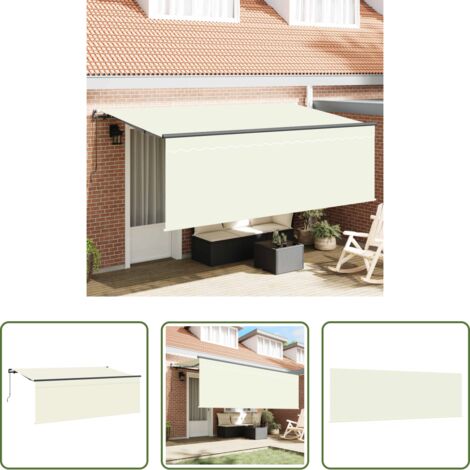 Ombra esterna -  Tenda Retrattile Crema 350 x 200 cm Poliestere e Alluminio