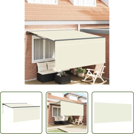 Ombra Esterna -  Tenda Retrattile Crema 350 x 250 cm Poliestere e Alluminio