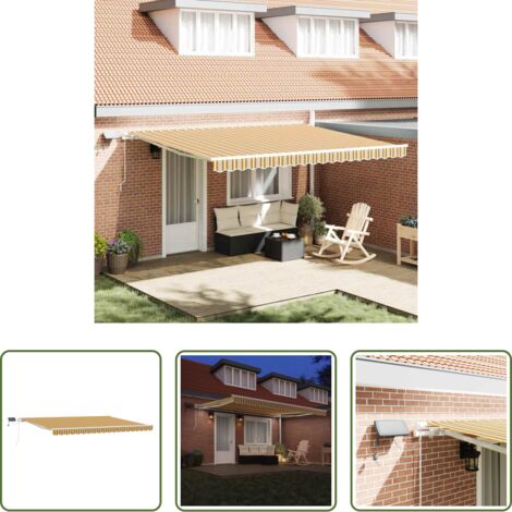Ombra esterna -  Tenda Retrattile Multicolore 450 × 300 cm Tessuto e acciaio