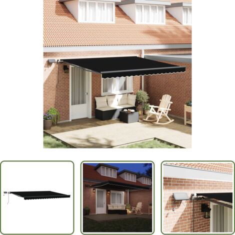 Ombra esterna -  Tenda Retrattile Nero 400 ×300 cm Tessuto