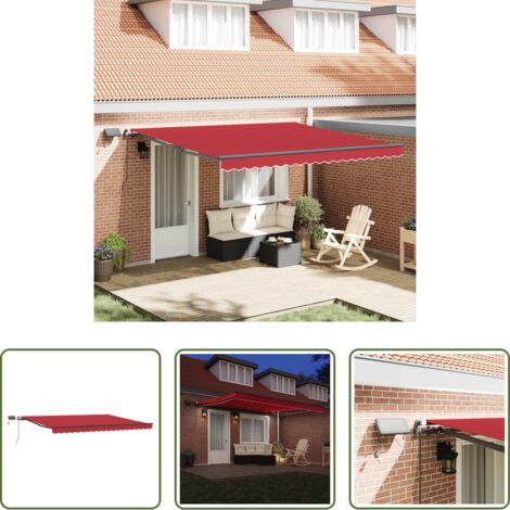 Ombra esterna -  Tenda Retrattile Rosso 400 × 300 cm Tessuto