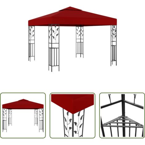 Ombra -  Gazebo 3x3 m Rosso Vino