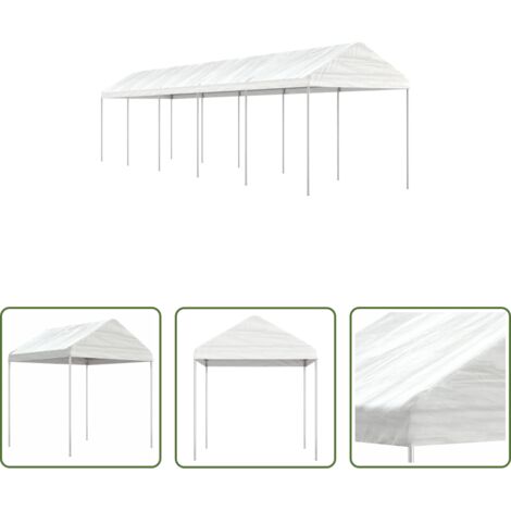 Ombra - Gazebo con Tetto Bianco 11,15x2,28x2,69 m in Polietilene