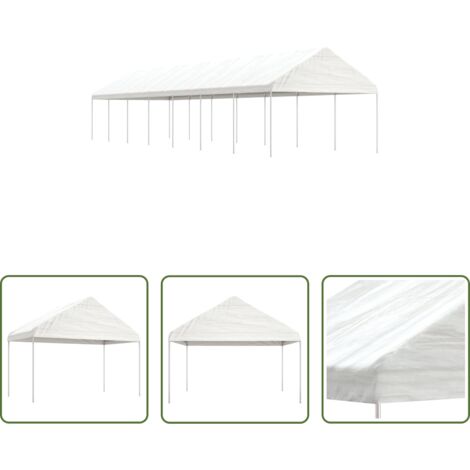 Ombra -  Gazebo con Tetto Bianco 15,61x4,08x3,22 m in Polietilene