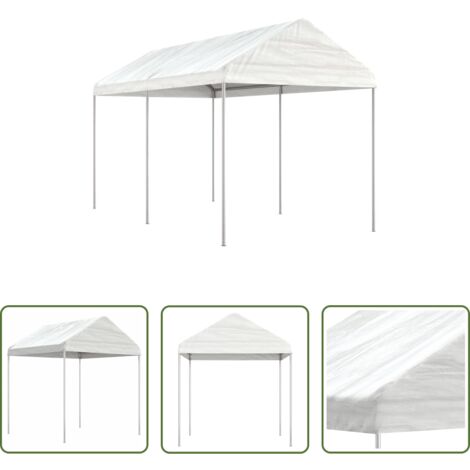 Ombra - Gazebo con Tetto Bianco 4,46x2,28x2,69 m in Polietilene