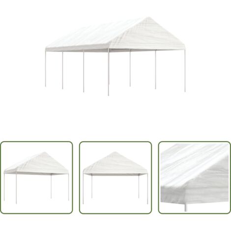 Ombra - Gazebo con Tetto Bianco 6,69x4,08x3,22 m in Polietilene