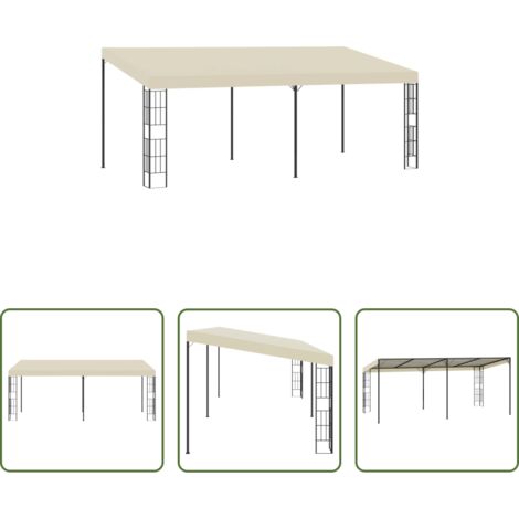 Ombra per patio -  Gazebo a Parete 3x6 m Crema in Tessuto