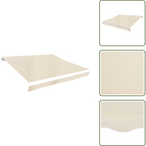 Ombra - vidaXL Tenda Parasole in Tela Crema 6x3m (Telaio non Incluso) - Protezione dai raggi UV