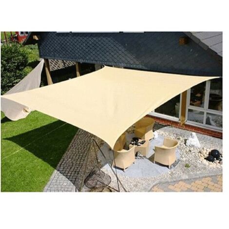 Ombrage Vela Shadow Square 3.0x3.0 mt e'cru pour le stationnement des serres et jardins avec crochets en acier