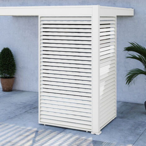 Ombrea – Panneau brise-vue horizontal 1,3M – Aluminium blanc – Installation rapide – Compatible pergolas bioclimatiques VS