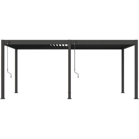 Ombrea – Pergola bioclimatique aluminium 3x6 m – Lames orientables jusqu’à 135° – Système d’évacuation intégré – Résistance au vent 100 km/h