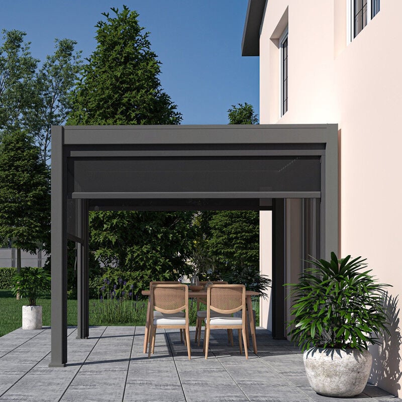 Chalet&jardin - Pergola bioclimatique Ombréa vs autoportante 3x3M - Anthracite