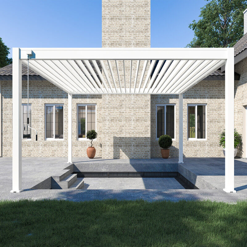 Ombrea - Pergola bioclimatique Ombréa vs autoportante 4x4M - Blanc