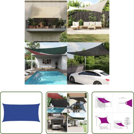 Ombreggiante esterno -  Vela Parasole 160 g/m² Rettangolare Blu 2,5x5 m in HDPE
