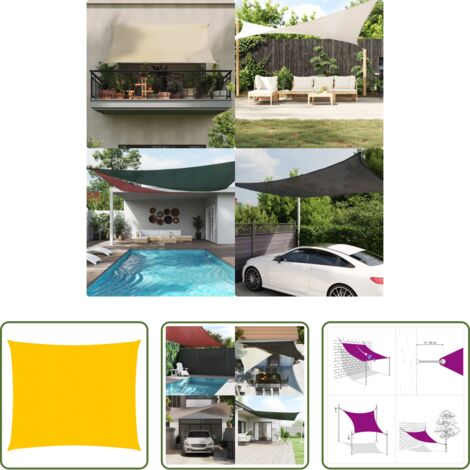 Ombreggiante -  Vela Parasole 160 g/m² Quadrata Giallo 4x4 m in HDPE