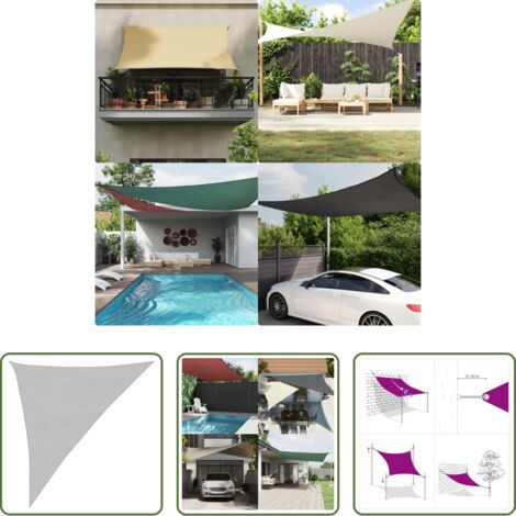 Ombreggiante - Vela Parasole Grigio Chiaro 3x4x5 m 100% Poliestere Oxford