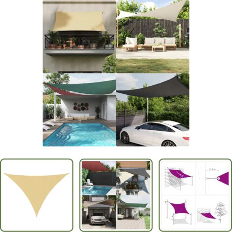 Ombreggiante -  Vela Parasole Sabbia 4x4x5,8 m 100% Poliestere Oxford