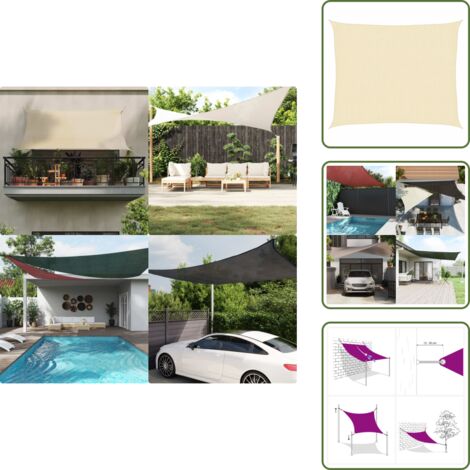 Ombreggiante - vidaXL Vela Parasole 160 g/m² Crema 2,5x3 m in HDPE - Vela solare
