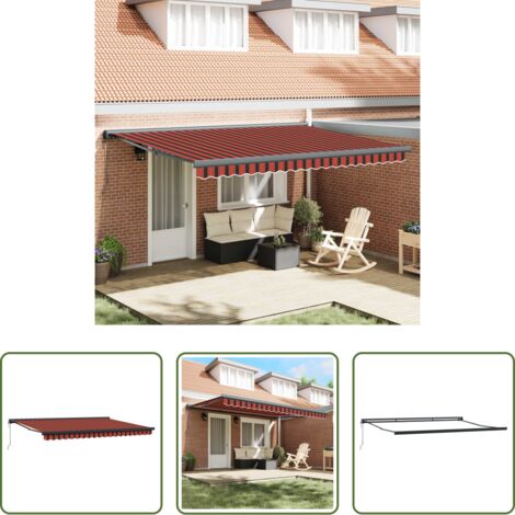 Ombreggiatura esterna -  Tenda da Sole Arancione e Marrone 450 x 300 x 165 cm