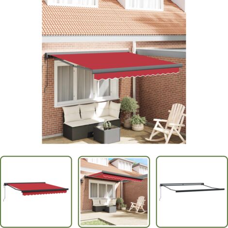 Ombreggiatura esterna -  Tenda da Sole Rosso 300 x 250 x 165 cm Poliestere e Alluminio