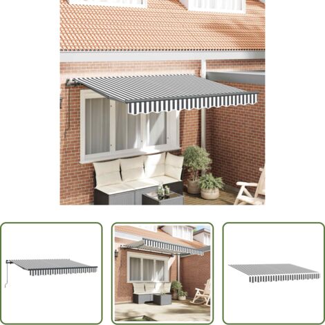 Ombreggiatura esterna -  Tenda Retrattile Antracite 350 x 200 cm Tessuto