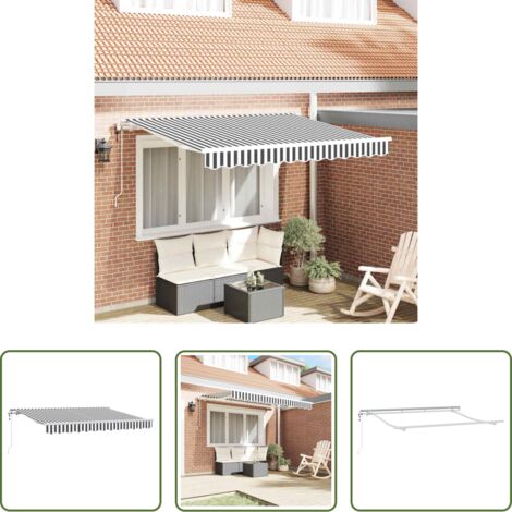 Ombreggiatura esterna -  Tenda Retrattile Antracite 350 x 200 cm Tessuto