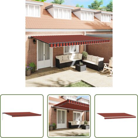 Ombreggiatura esterna -  Tenda Retrattile arancione e marrone 500 × 350 cm