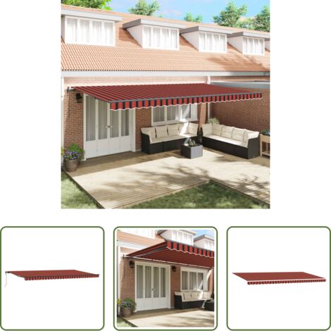 Ombreggiatura esterna -  Tenda Retrattile arancione e marrone 600 × 350 cm