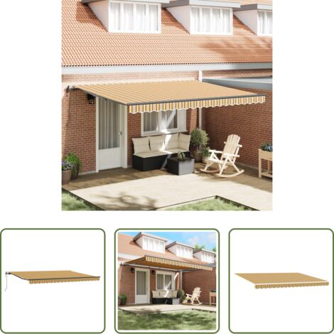 Ombreggiatura esterna -  Tenda Retrattile Multicolore 450 × 300 cm Tessuto e Alluminio