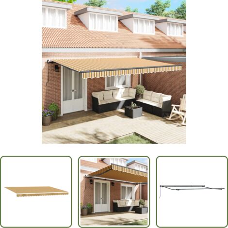 Ombreggiatura esterna -  Tenda Retrattile Multicolore 500 × 300 cm Poliestere e Acciaio