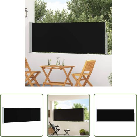 Ombreggiatura - Tenda Laterale Retrattile per Patio 100x300 cm Nera