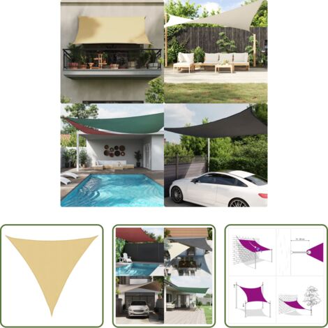 Ombreggiatura -  Vela Parasole Sabbia 4x4x4 m 100% Poliestere Oxford