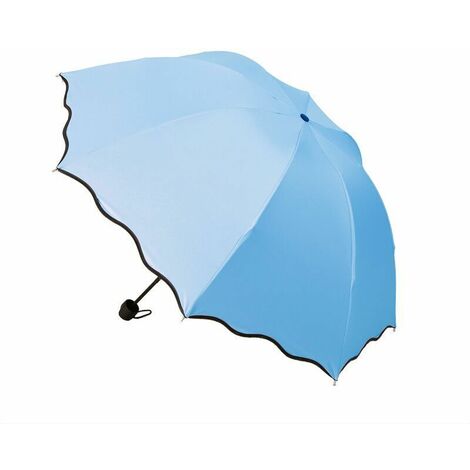 Ombrelle Anti UV Parapluies Pliants Dames Ombrelle Femme Pliant été Sun Proof Triple UV Protection Begonia Parasols de Parapluies pour Femmes-bleu