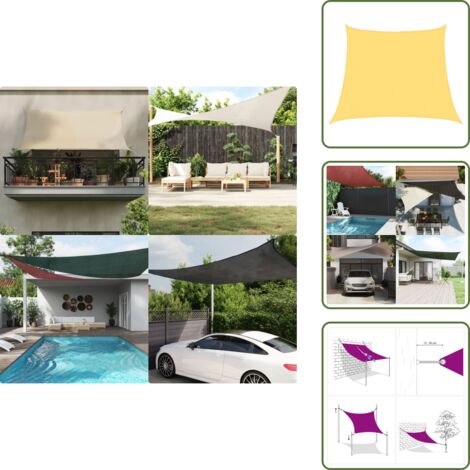 Ombrelli per giardino - vidaXL Vela Parasole 160 g/m² Beige 3/4x3 m in HDPE - Ombrelli per terrazza
