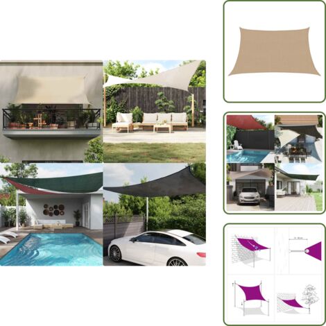 Ombrelli per giardino - vidaXL Vela Parasole 160 g/m² Grigio Talpa 3/4x2 m in HDPE - Ombrelli per terrazza