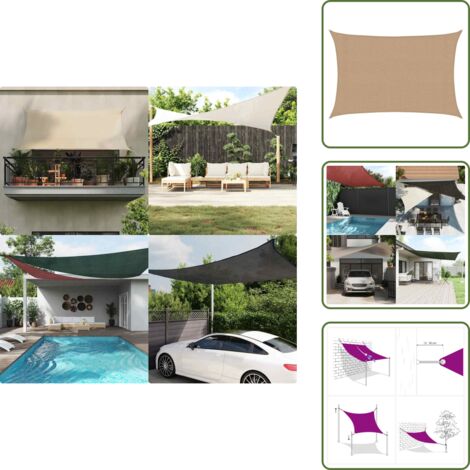 Ombrelli per giardino - vidaXL Vela Parasole 160 g/m² Talpa 3x4,5 m in HDPE - Ombrelli per terrazza